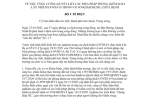 Công điện 97/CĐ-BYT 2021 biện pháp phòng kiểm soát lây nhiễm COVID-19 trong cơ sở khám chữa bệnh