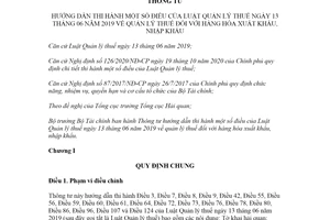 Thông tư 06/2021/TT-BTC hướng dẫn Luật Quản lý thuế quản lý thuế đối với hàng hóa xuất nhập khẩu