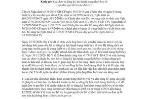 Công văn 724/BYT-TB-CT 2021 hồ sơ đăng ký lưu hành trang thiết bị y tế