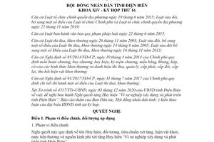 Nghị quyết 29/2020/NQ-HĐND tặng Huy hiệu Vì sự nghiệp xây dựng và phát triển tỉnh Điện Biên