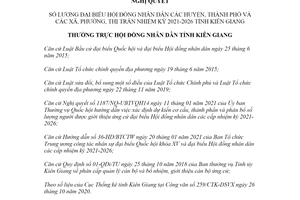 Nghị quyết 554/NQ-HĐND 2021 số lượng đại biểu Hội đồng nhân dân các huyện tỉnh Kiên Giang