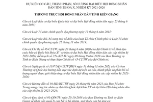 Nghị quyết 555/NQ-HĐND 2021 dự kiến cơ cấu thành phần số lượng đại biểu Hội đồng Kiên Giang