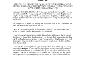Thông báo 45/TB-UBND 2021 kết luận tại cuộc họp trực tuyến về phòng chống Covid-19 Hải Phòng