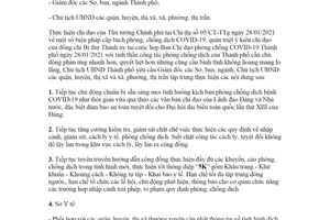 Công điện 02/CĐ-UBND 2021 công tác phòng chống dịch bệnh Covid-19 Thành phố Hà Nội