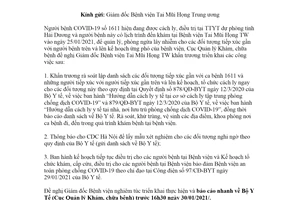 Công văn 101/KCB-NV 2021 ứng phó khi phát hiện ca bệnh COVID-19 đã từng đến khám tại bệnh viện