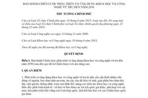 Quyết định 169/QĐ-TTg 2021 Chiến lược phát triển ứng dụng khoa học công nghệ vũ trụ đến 2020