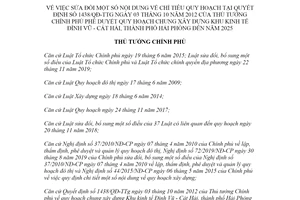 Quyết định 173/QĐ-TTg 2021 sửa đổi Quyết định 1438/QĐ-TTg Quy hoạch chung xây dựng Khu kinh tế Đình Vũ