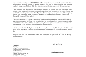 Công văn 898/BYT-MT 2021 hướng dẫn phòng chống dịch COVID-19 trong vận chuyển hàng hóa