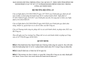 Quyết định 831/QĐ-BCA-V03 2021 quản lý xử lý vi phạm hành chính trong Công an nhân dân