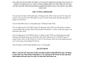 Quyết định 188/QĐ-TTg 2021 sửa đổi Quyết định 844/QĐ-TTg Hỗ trợ hệ sinh thái khởi nghiệp