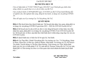 Quyết định 1210/QĐ-BYT 2021 tiếp nhận bảo quản phân phối sử dụng vắc xin phòng COVID19 giai đoạn 2021 2022
