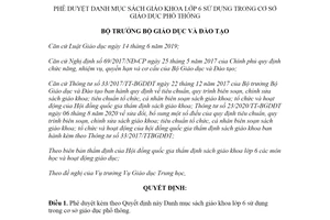 Quyết định 718/QĐ-BGDĐT 2021 Danh mục sách giáo khoa lớp 6 sử dụng trong cơ sở giáo dục phổ thông