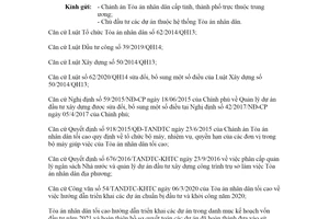 Công văn 35/TANDTC-KHTC 2021 hướng dẫn triển khai các dự án đầu tư