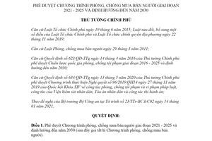 Quyết định 193/QĐ-TTg 2021 phê duyệt Chương trình phòng chống mua bán người giai đoạn 2021 2025