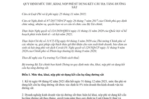 Thông tư 12/2021/TT-BTC mức thu khai nộp phí sử dụng kết cấu hạ tâng đường sắt