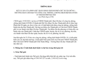 Thông báo 09/TB-BCĐ 2021 Kết luận về công tác phòng chống dịch bệnh COVID19 Hà Nội