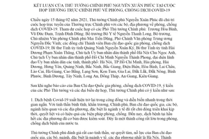 Thông báo 28/TB-VPCP 2021 Kết luận của Thủ tướng về phòng chống dịch COVID-19