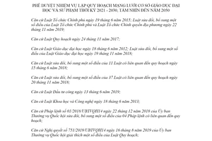 Quyết định 209/QĐ-TTg 2021 Quy hoạch mạng lưới cơ sở giáo dục đại học và sư phạm thời kỳ 2021 2030