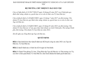 Quyết định 93/QĐ-UBDT 2021 Kế hoạch triển khai nhiệm vụ của Tạp chí Dân tộc