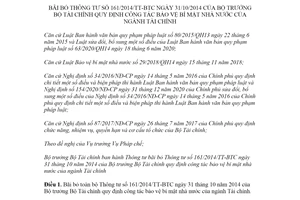 Thông tư 11/2021/TT-BTC bãi bỏ Thông tư 161/2014/TT-BTC bảo vệ bí mật nhà nước của ngành Tài chính