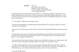 Công văn 543/BC-BCĐ 2021 thực hiện Thông báo 26/TB-VPCP Ban chỉ đạo COVID-19 Hà Nội