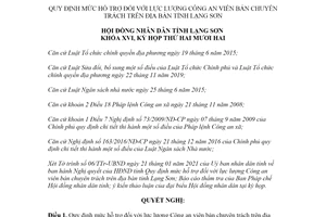 Nghị quyết 03/2021/NQ-HĐND mức hỗ trợ lực lượng Công an viên bán chuyên trách Lạng Sơn