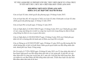 Nghị quyết 05/2021/NQ-HĐND giảm phí lệ phí thực hiện dịch vụ công trực tuyến mức độ 3 4 Lạng Sơn