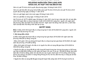 Nghị quyết 06/2021/NQ-HĐND điều chỉnh kế hoạch đầu tư công trung hạn tỉnh Lạng Sơn