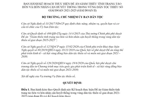 Quyết định 98/QĐ-UBDT 2021 Giảm thiểu tình trạng tảo hôn hôn nhân cận huyết dân tộc thiểu số