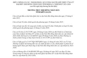 Nghị quyết 557/NQ-HĐND 2021 số lượng người giới thiệu ứng cử đại biểu Hội đồng tỉnh Kiên Giang