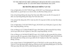 Quyết định 276/QĐ-BGTVT 2021 điều chỉnh Quy hoạch Cảng hàng không quốc tế Tân Sơn Nhất 2021 2030