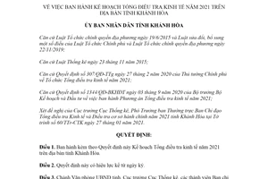 Quyết định 375/QĐ-UBND 2021 Kế hoạch Tổng điều tra kinh tế tỉnh Khánh Hòa