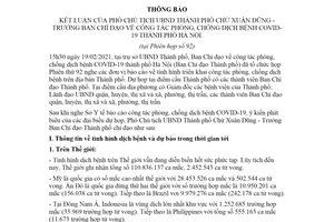 Thông báo 11/TB-BCĐ 2021 kết luận công tác phòng chống dịch bệnh COVID19 thành phố Hà Nội