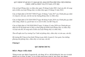 Thông tư 17/2021/TT-BCA quản lý bảo quản bão dưỡng phương tiện phòng cháy chữa cháy cứu nạn cứu hộ
