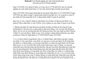 Công văn 994/QLD-GT 2021 thực hiện kê khai kê khai lại giá thuốc