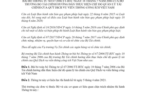 Thông tư 16/2021/TT-BTC bãi bỏ Thông tư 67/2006/TT-BTC quản lý tài chính Quỹ Dịch vụ viễn thông công ích
