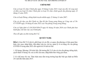 Nghị quyết 21/NQ-CP 2021 mua và sử dụng vắc xin phòng COVID19