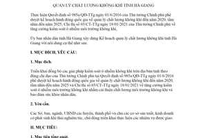 Kế hoạch 56/KH-UBND 2021 quản lý chất lượng không khí tỉnh Hà Giang