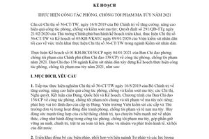 Kế hoạch 15/KH-BCĐ138 2021 thực hiện công tác phòng chống tội phạm ma túy