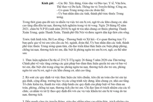 Công văn 533/UBQGVTE-VP 2021 tăng cường biện pháp phòng chống tai nạn thương tích cho trẻ em