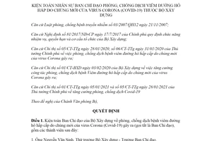 Quyết định 192/QĐ-BXD 2021 kiện toàn Ban Chỉ đạo phòng chống dịch viêm đường hô hấp