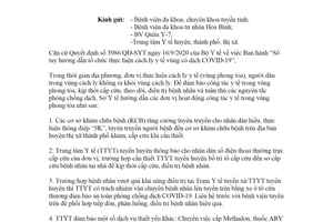 Công văn 532/SYT-NVY 2021 tổ chức hoạt động cấp cứu trong vùng cách ly y tế tỉnh Hải Dương