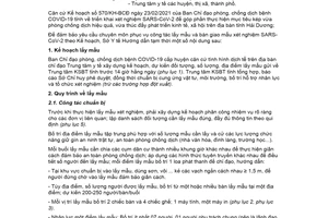 Công văn 539/SYT-NVY 2021 hướng dẫn công tác lấy mẫu bàn giao mẫu xét nghiệm SARS-CoV-2