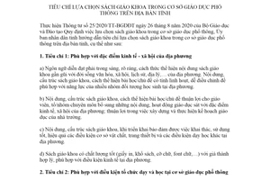 Hướng dẫn 922/HD-UBND 2021 lựa chọn sách giáo khoa cơ sở giáo dục phổ thông tỉnh Bến Tre