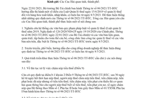 Công văn 969/TCHQ-TXNK 2021 thực hiện Thông tư 06/2021/TT-BTC quản lý thuế hàng xuất nhập khẩu