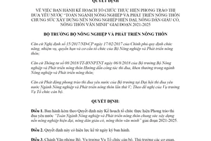 Quyết định 781/QĐ-BNN-TCCB 2021 Kế hoạch xây dựng nền nông nghiệp hiện đại