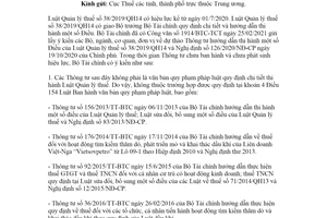 Công văn 1938/BTC-TCT 2021 thực hiện Thông tư 156/2013/TT-BTC và các Thông tư khác