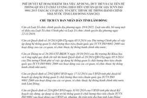 Quyết định 437/QĐ-UBND 2021 quản lý chất lượng theo TCVN ISO 9001:2015 tại cơ quan Lâm Đồng