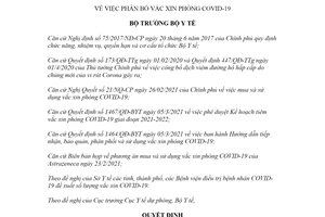 Quyết định 1469/QĐ-BYT 2021 phân bổ vắc xin phòng COVID19