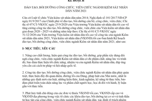 Kế hoạch 16/KH-VKSTC 2021 đào tạo bồi dưỡng công chức viên chức ngành Kiểm sát nhân dân